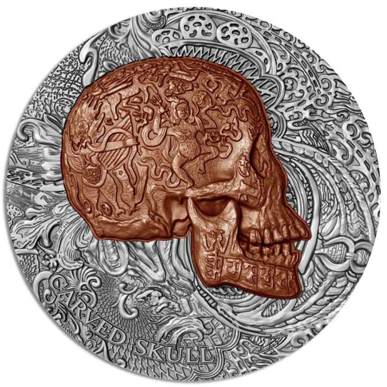 Carved Skulls and Bones Silver 1oz Silver Coin 2017