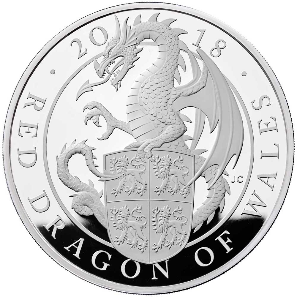 The Queen's Beasts - The Red Dragon of Wales 2018 UK 1oz Silver Proof Coin