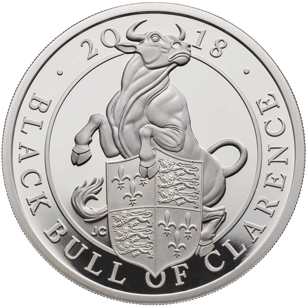 The Queen's Beasts - The Black Bull of Clarence 2018 UK 1oz Silver Proof Coin