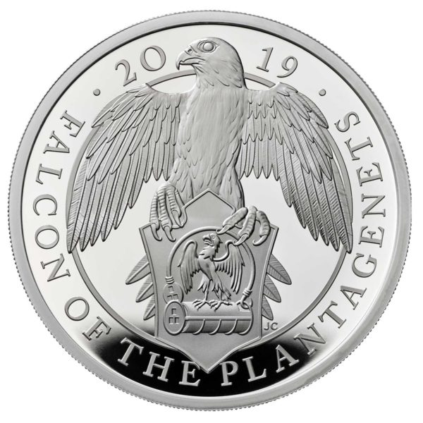 QUEENS BEASTS: FALCON OF THE PLANTAGENETS 2019 United Kingdom 1oz silver coin
