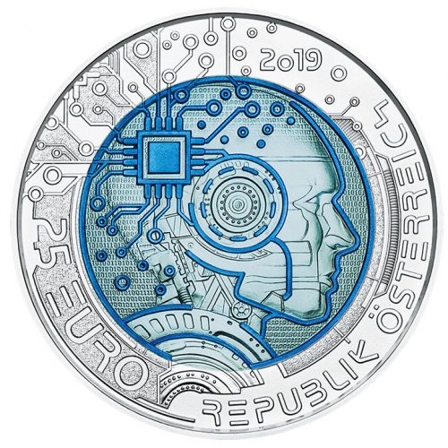2019 SILVER NIOBIUM COIN 25€: Artificial Intelligence