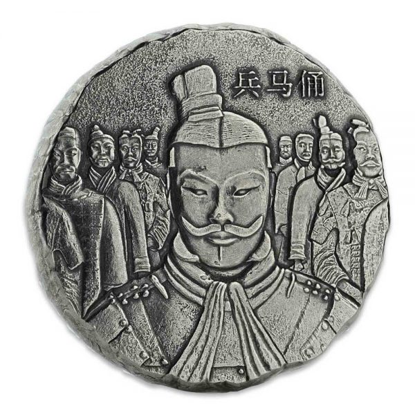 TERRACOTTA WARRIORS 2018 Qin Shi Huang 5oz antiqued silver coin