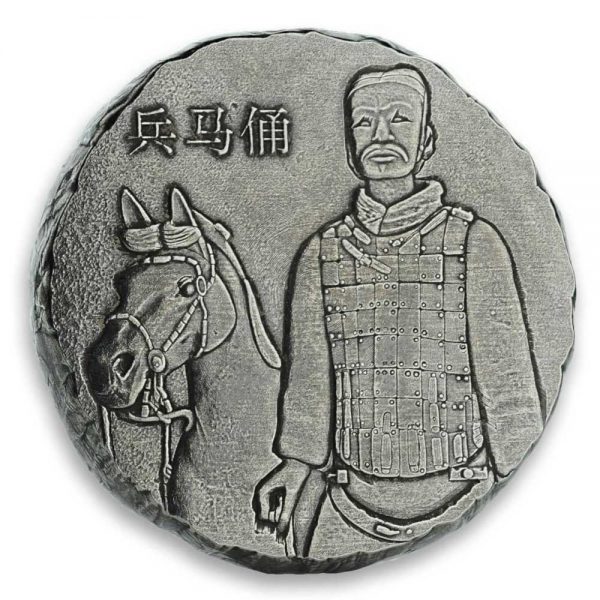 TERRACOTTA WARRIORS 2019 Qin Shi Huang 5oz antiqued silver coin