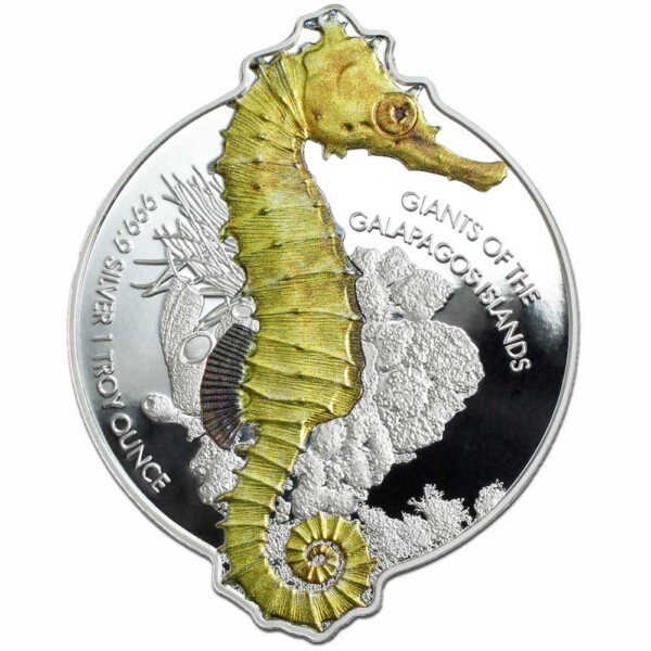 GIANTS OF THE GALAPAGOS: SEAHORSE - Solomon Islands $2 Pamp Suisse 1 oz Silver Coin