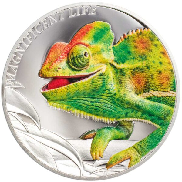 CHAMELEON MAGNIFICENT LIFE - 2020 Cook Islands 1oz proof silver coin