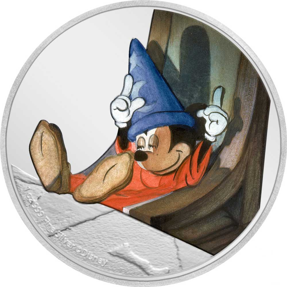 2020 Niue Disney Fantasia Sorcerer's Apprentice Silver Coin Mintage 1,940 