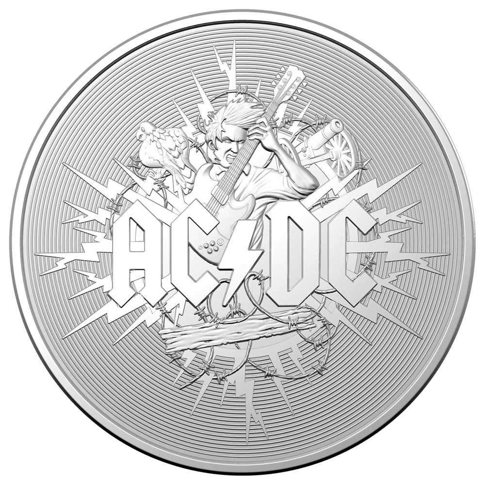 AC/DC - 2021 Australia 1oz silver frosted uncirculated coin