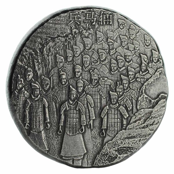 TERRACOTTA WARRIORS 2020 Qin Shi Huang 5oz antiqued silver coin