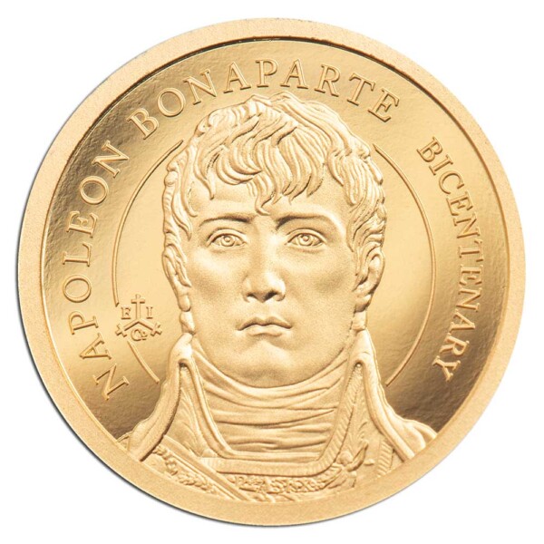 200th ANNIVERSARY NAPOLEON BONAPARTE 2021 St Helena 0.5g proof gold coin