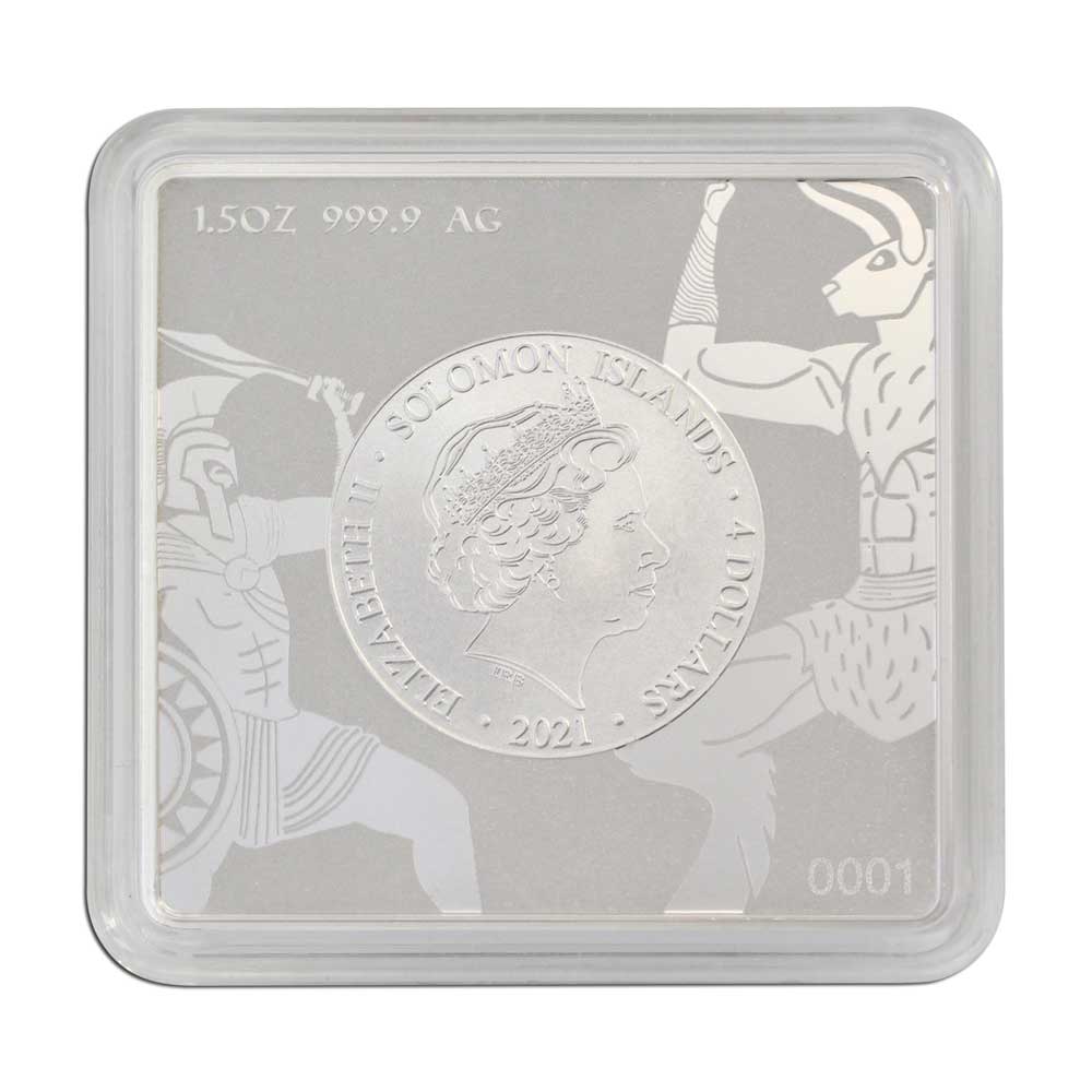 MINOTAUR: THE LABYRINTH OF CRETE - 2021 Solomon Islands $4 Pamp Suisse 1.5oz Silver Coin - Image 3