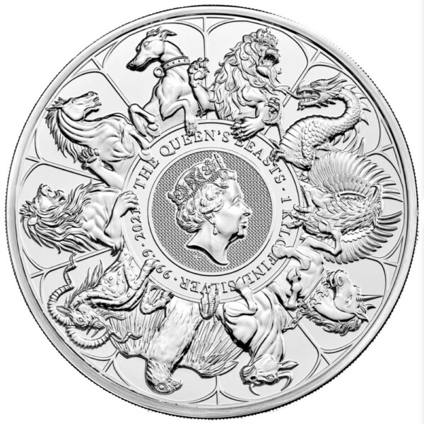 QUEEN'S BEASTS COMPLETER 2021 United Kingdom 2oz silver BU coin