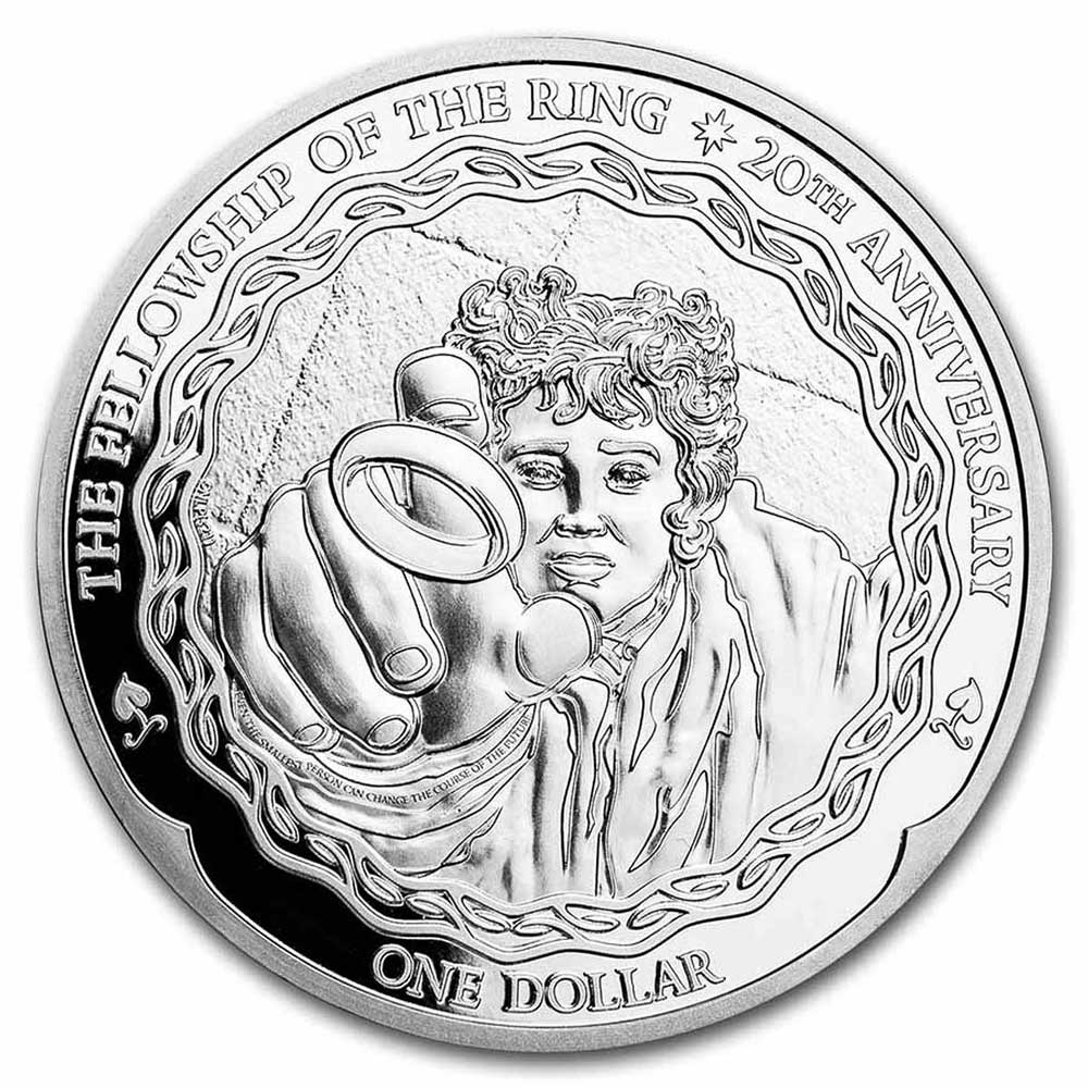 LORD OF THE RINGS™ FRODO™- 20th Anniversary 2021 New Zealand1oz Silver BU Coin