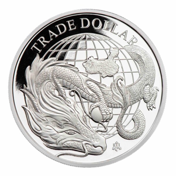 MODERN CHINESE TRADE DOLLAR .999 Silver Proof Coin 2021 St Helena 1oz silver coin