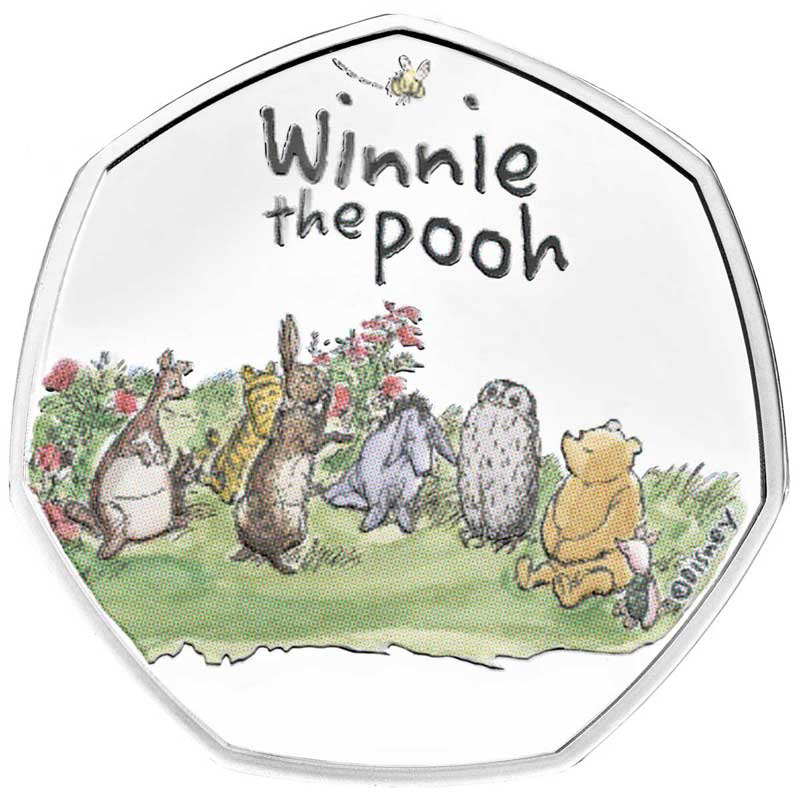 WINNIE THE POOH & FRIENDS 2021 UK 50p Silver Proof Coin