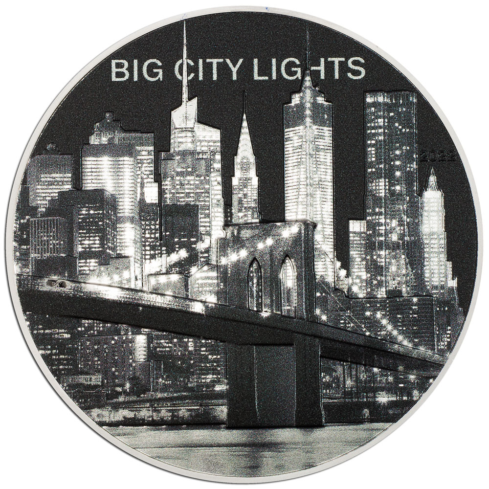 BIG CITY LIGHTS – NEW YORK 2022 Cook Islands 1oz proof silver coin