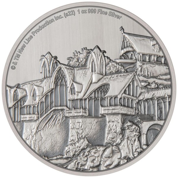 THE LORD OF THE RINGS™ – Rivendell 2022 Niue1oz Antiqued Silver Coin