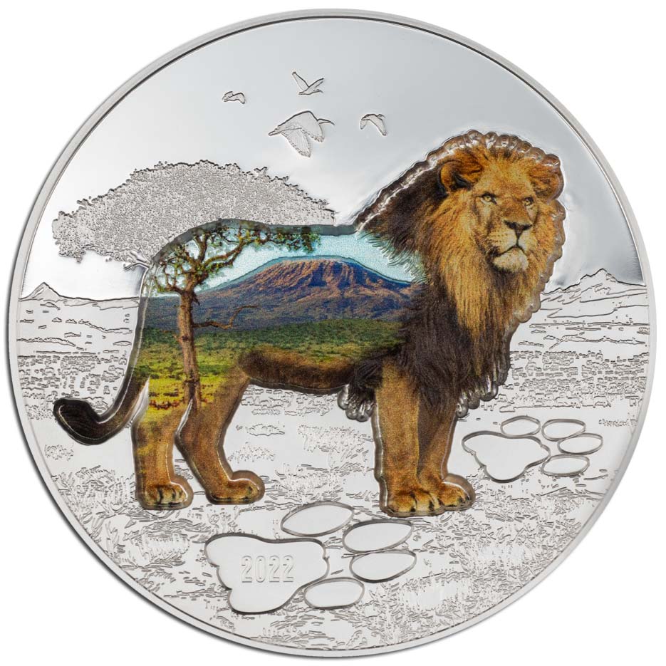 INTO THE WILD - LION 2021 Mongolia 2oz proof silver coin
