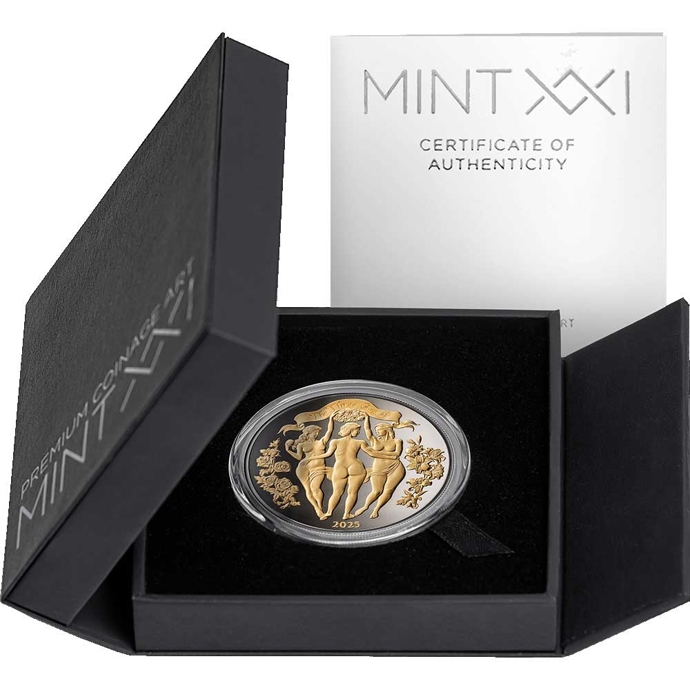 CELESTIAL BEAUTY – THE THREE GRACES ENIGMA EDITION: 2025 Cameroon 1000 Franc 31.1g silver coin - Image 4