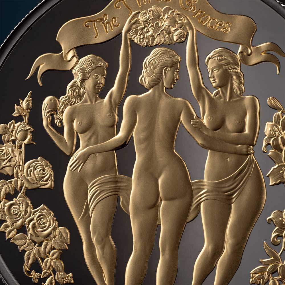 CELESTIAL BEAUTY – THE THREE GRACES ENIGMA EDITION: 2025 Cameroon 1000 Franc 31.1g silver coin - Image 3