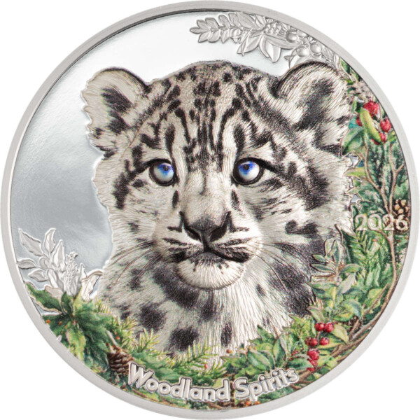 WOODLAND SPIRITS: SNOW LEOPARD 2026 Mongolia 1oz silver coin