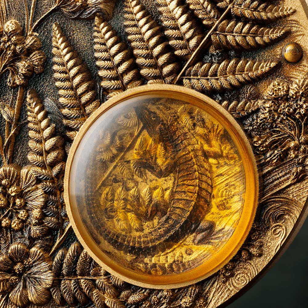 AMBER MIRAGE – LIZARD: 2026 $2 Samoa 62.2g gilded silver coin - Image 2