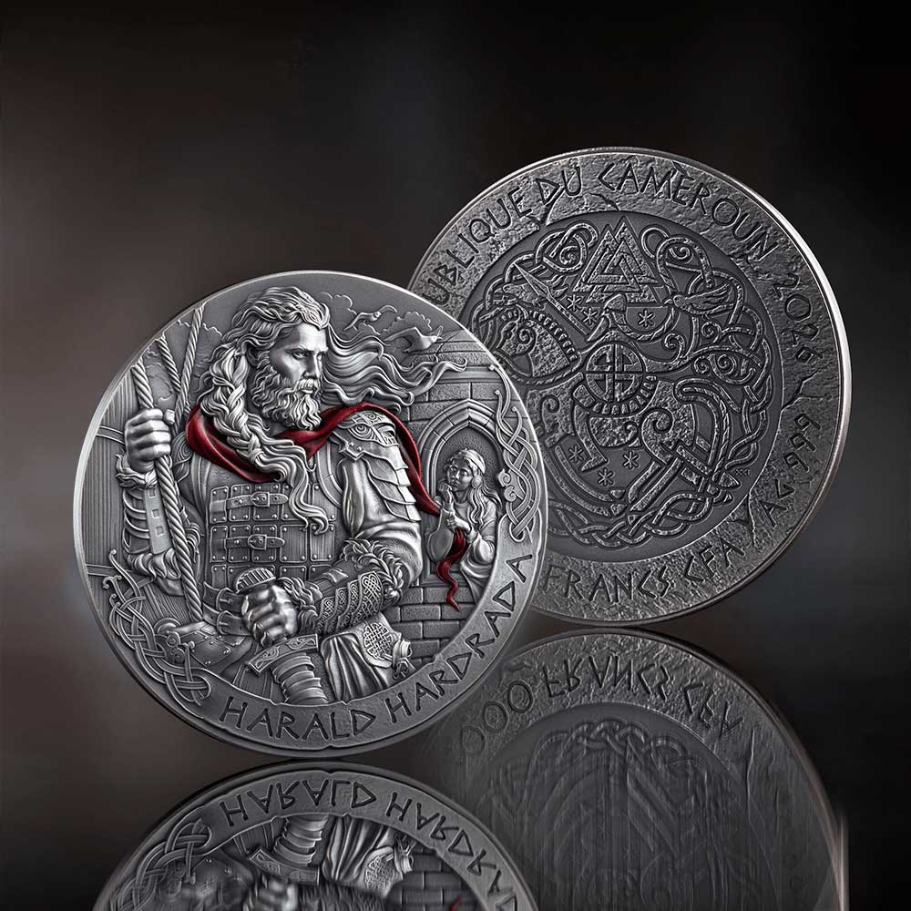 THE WAY TO VALHALLA - HARALD HARDRADA : 2026 Cameroon 2000 Franc 62.2g antique silver coin - Image 4