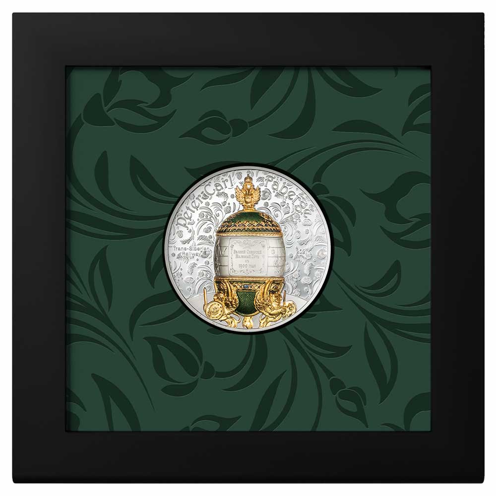 PETER CARL FABERGE – TRANS SIBERIAN RAILWAY : 2027 Mongolia 2oz proof silver coin - Image 3