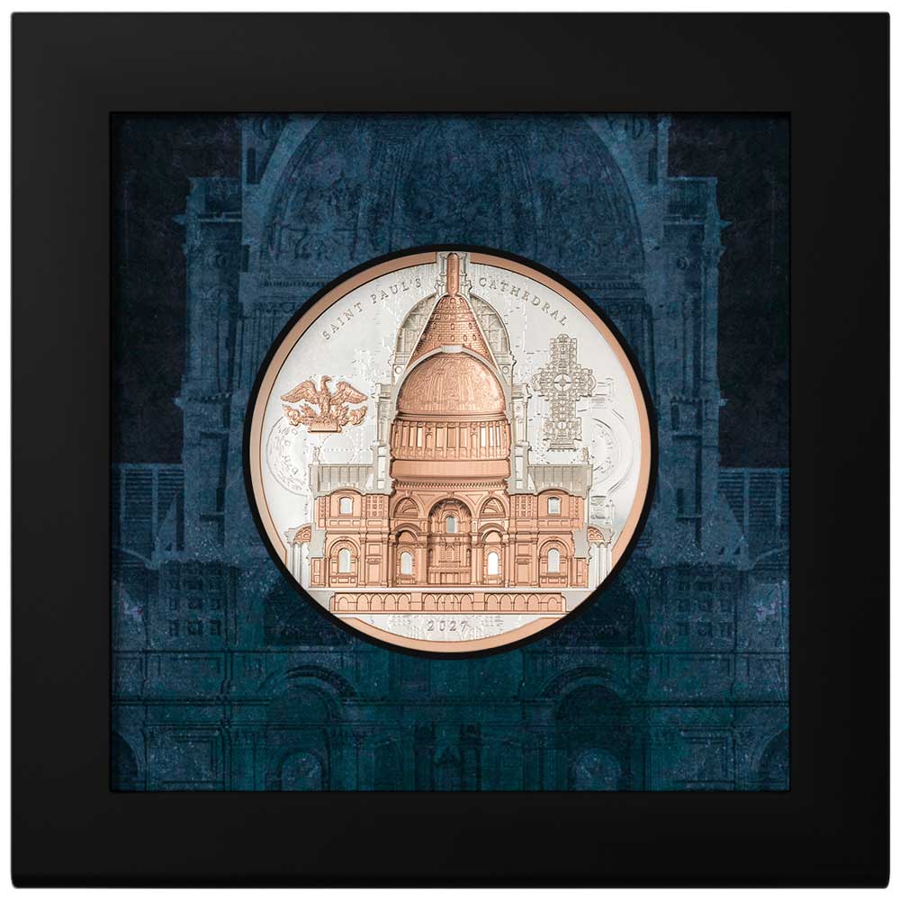 ARQLINE SAINT PAUL'S CATHEDRAL : 2027 $20 Cook Islands 3oz gilded silver coin - Image 5