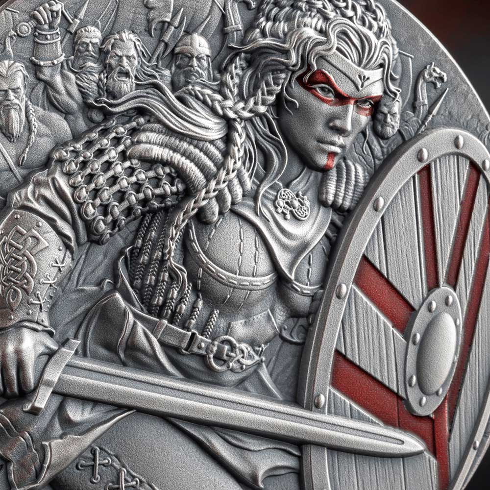 THE WAY TO VALHALLA - LAGERTHA : 2026 Cameroon 2000 Franc 62.2g antique silver coin - Image 2