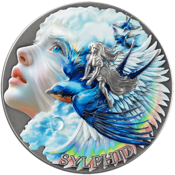 NATURE SPIRITS – SYLPHID: 2027 Cameroon 2000 Franc 62.2g antique silver coin